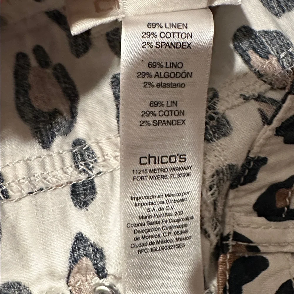 Chico's Petites‎ Floral Safari Chic Leopard Print Bermuda Shorts Size Small 0.5